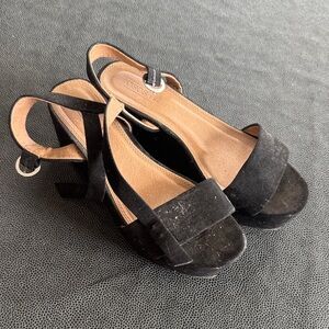 Asos Black Suede Platform Heels